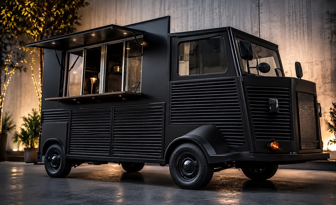Food truck fourgon noir